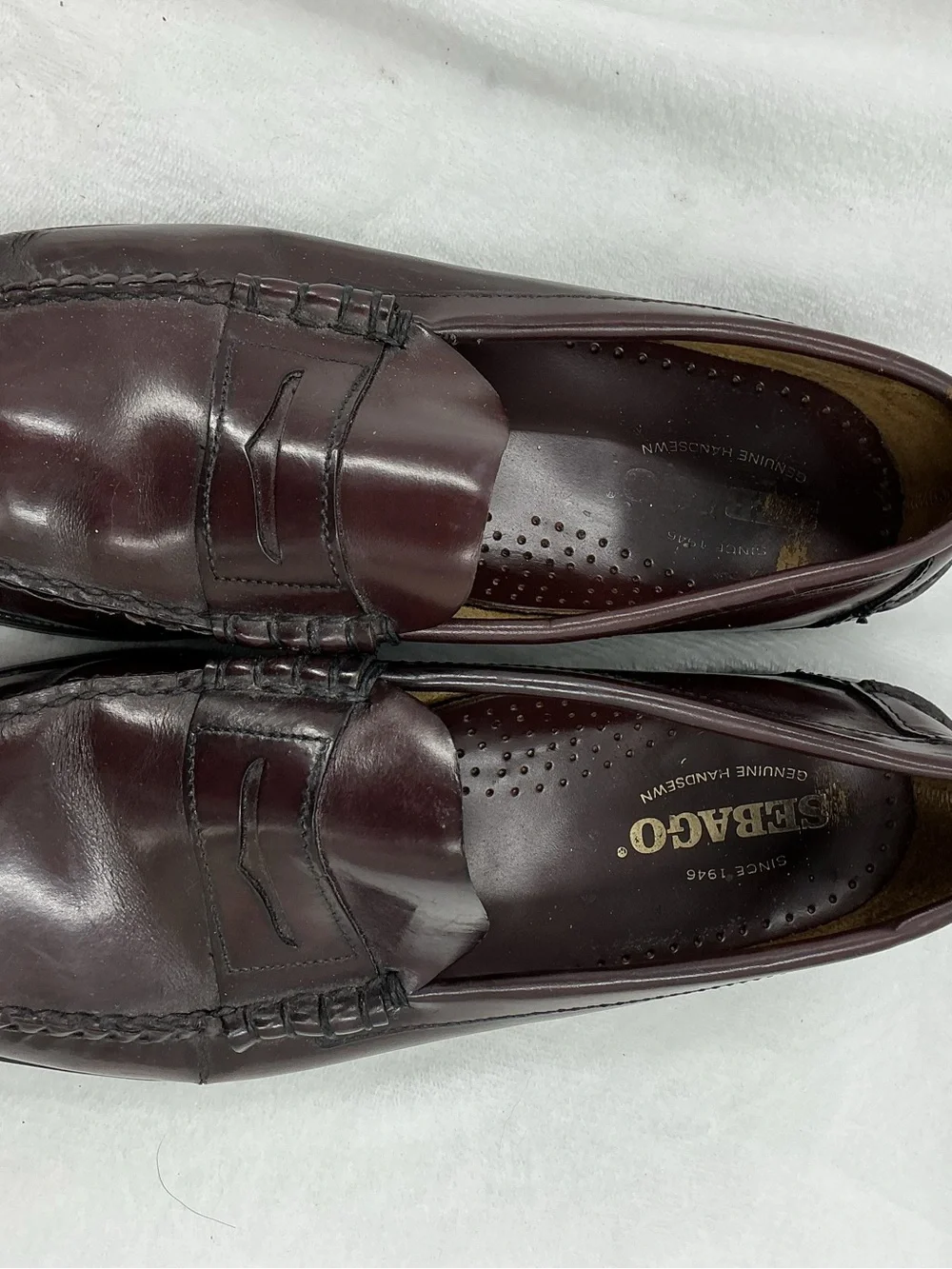 Sebago Men’s Burgundy Leather Penny Loafers B41
